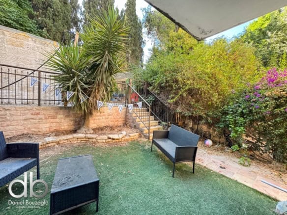 דירת גן 3 חדרים להשכרה ברחוב הטייסים ירושלים