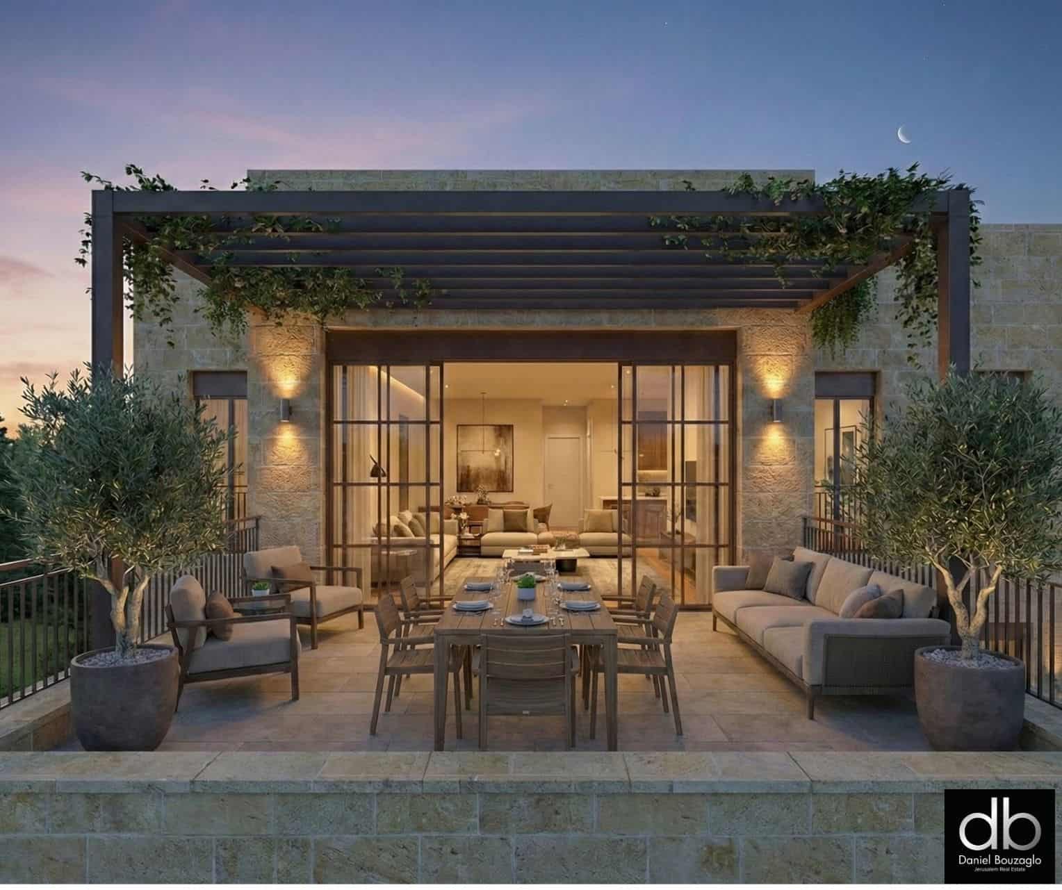 BROSH Apt 16 207 sqm + 4548 sqm terraces equivalent 230 sqm 4 BR 25 Bath Exposures SouthEastNorth 12 Old Katamon By the Park Pre-Development Opportunity