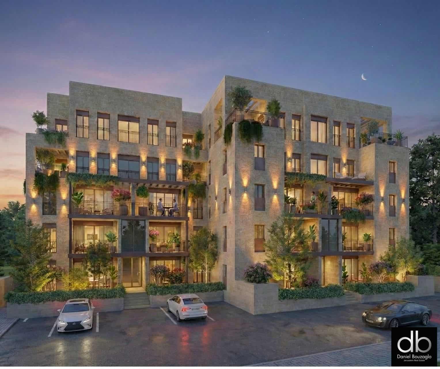 BROSH Apt 16 207 sqm + 4548 sqm terraces equivalent 230 sqm 4 BR 25 Bath Exposures SouthEastNorth 5 Old Katamon By the Park Pre-Development Opportunity