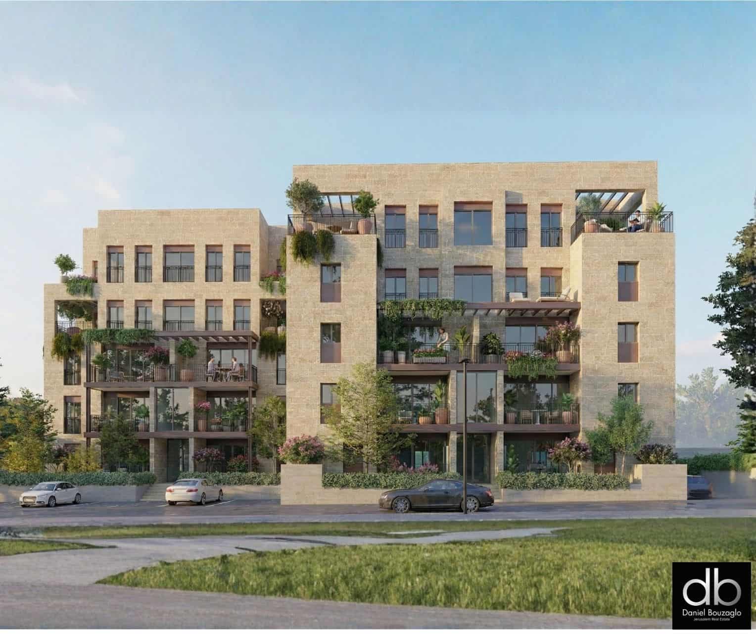 BROSH Apt 16 207 sqm + 4548 sqm terraces equivalent 230 sqm 4 BR 25 Bath Exposures SouthEastNorth 6 Old Katamon By the Park Pre-Development Opportunity